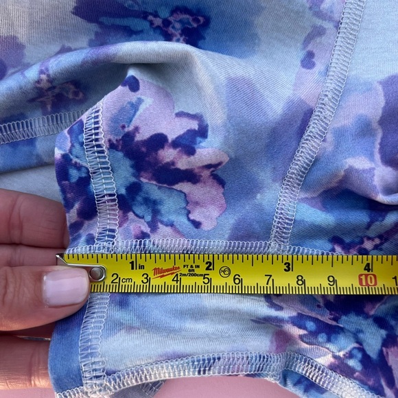 FLEO Size Large shorts NWT made in USA purple blue floral superbad - Picture 4 of 5